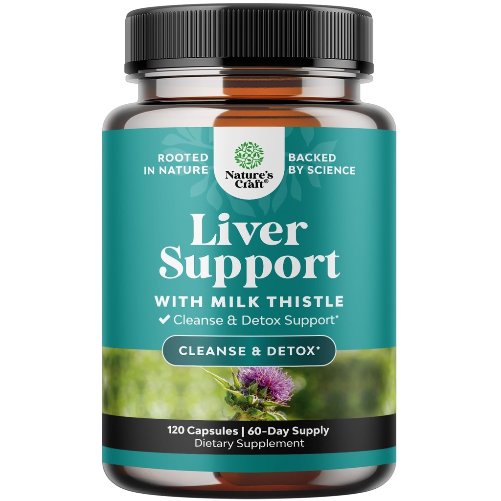 Natures Craftr Cleanse Detox & תיקון 120 קפסולות - Herbal Liver תומך חלב תוספת של Silymarin חלב זהtle תוספי עם Dandelion Root, Choline, Beetroot & Artichoke לחלץ לחלץ