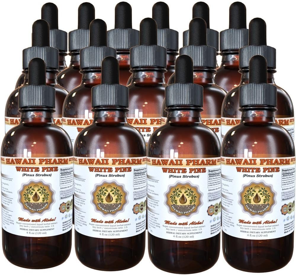 White Pine Liquid Extract, White Pine (Pinus Strobus) Bark אבקת Tincture, תוסף צמחי, הוואי Pharm, Made בארה"ב, 15x4 fl.oz
