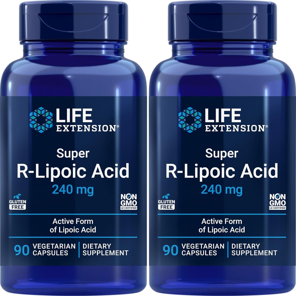 Life Extension Super R-Lipoic Acid 240 מ"ג, 90 קפסולות Veg (Pack of 2)