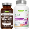 Multivitamin & מינרלים עבור גברים + מתקדם ילדים Multivitamin חניכיים טבעוני Bundle, עם methylated B-Vitamins, ויטמין A, C, D3 & E, תווית נקייה, 60 טבליות + 90 ברי פלפור מסטיק, על ידי Igennuss.