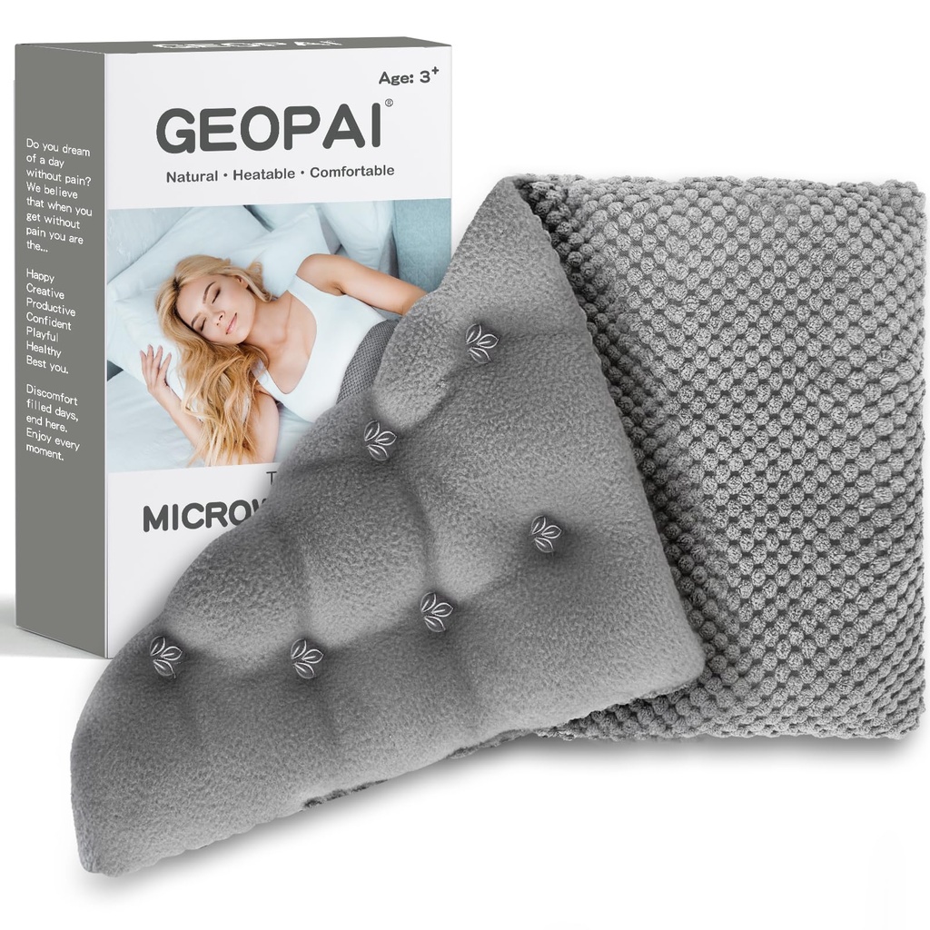 Microwavable Heating Pads 15 * 9", Weighted Moist Microwave Heat Pad for Cramps Neck Shoulder, Back Pain Relief, Warm Compress Rice Bean Bag Hot Pack for Muscles Ache, Joints, Unscented,1 Pack
