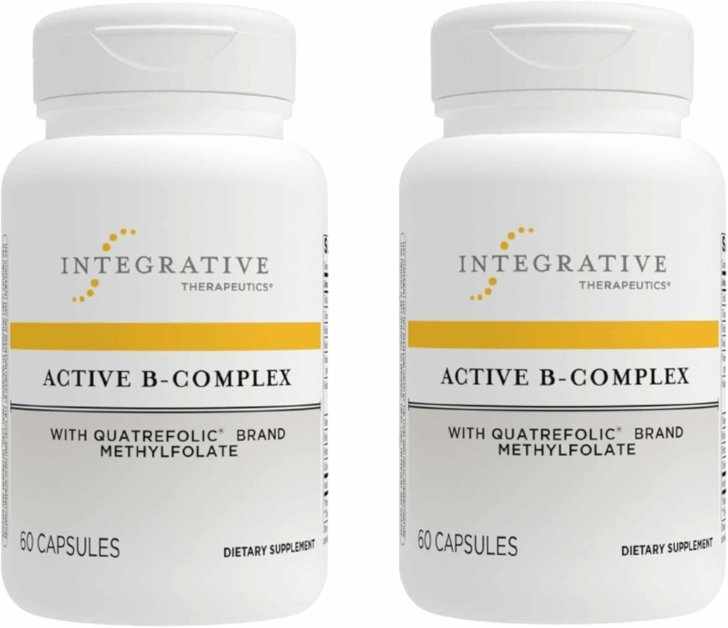 Integrative Therapeutics Active B-Complex -Cellular Energy & Heart Health תומך בויטמינים B2, B6 & B12* - תומך ב- Nervous & Immune Systems - ללא חלב וגלוטן חינם - 120 קפסולות