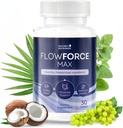 FlowForceMax Herbal Support Supplement - Natural Plant-based Formula with Saw Palmetto Extract; 30 טבליות Chewable, 1 חודש אספקה, המיוצר בארה"ב