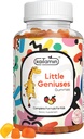 ילדים Multivitamin Gummies Little Geniuses: ויטמינים C, D3, Zinc, Folate, for Immunity, Intelligence, Focus וצמיחה. טבעוני, non-GMO, אורגני, Gluten-Free