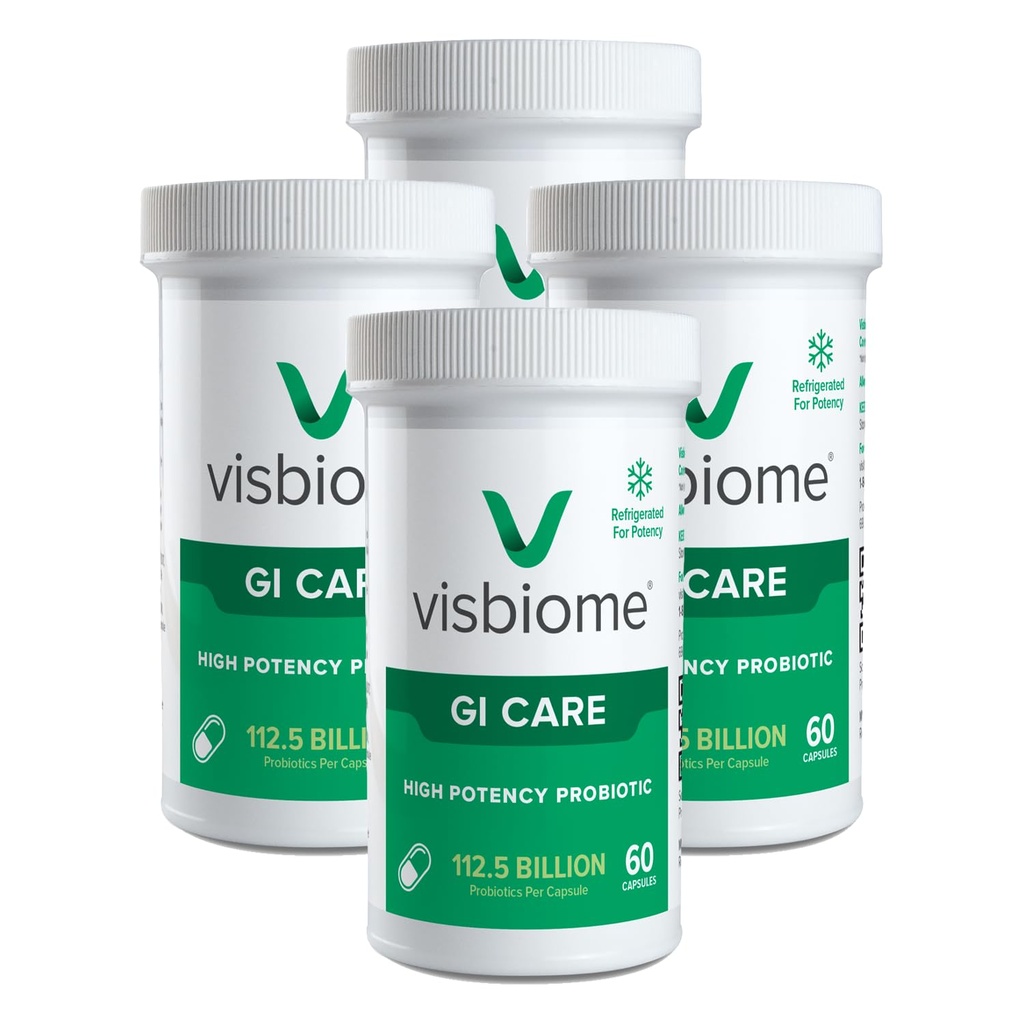 Visbiome® GI Care - High Potency Probiotic - 112.5 מיליארד CFU Live Probiotics, Original De Simone Formulation, Made in USA, 240 קפסולות.