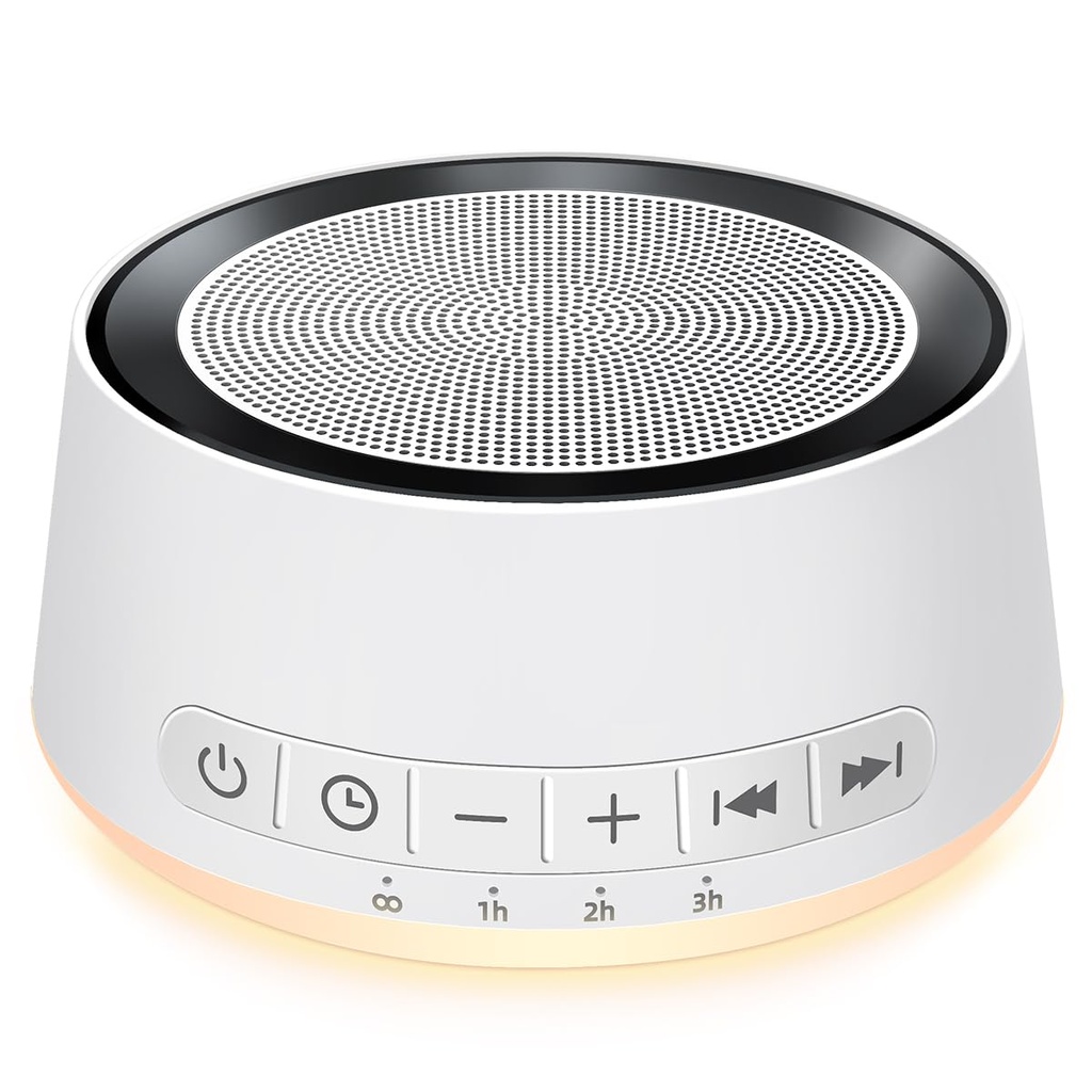 Sound Machine Night Light White Noise Machine with 30 Soothing Sounds 12 Colors Night Light Sleep Machine for Baby Kids Adults Brown Pink Nosie Machine with 32 Volume Levels for Office Home Travel