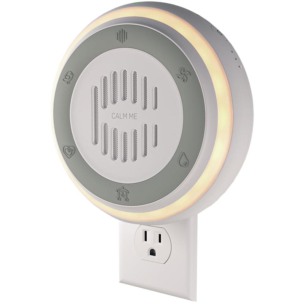 Wall Plug in White Noise Sound Machine for Office Privacy & Noise Canceling, White Noise Machine for Sleeping Adults & Baby, Therapy Noise Blocker with 20 Soothing Sounds & Nightlight by Calm Me.