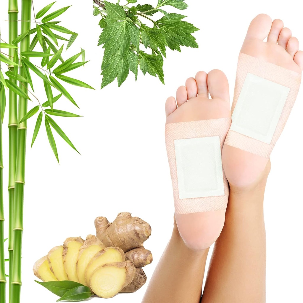 Lymphatic ד"ר ג'ינג'ר רגל פאדס 50 פדים - ג'ינג'ר שמן Foot Patches Deep ניקויs Sleep Aids Relieve Stress ו Fatigue לשפר את איכות השינה