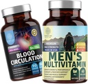 מספר אחת של תזונה N1N Premium Men's Daily Multivitamin [Vitamins A C E D, Magnesium, Zinc] ו- Blood Circulation תוסף [8 Powerful Herbs & ויטמינים], 2 Pack Bundle