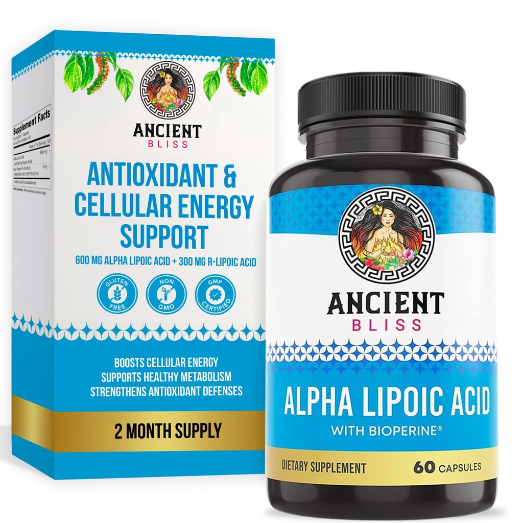 הקודם Bliss Alpha Lipoic Acid תוסף, Antioxidant ותמיכה באנרגיה, ALA תוספת עם bioperine, No Gluten ו Soy, 600 מ"ג לשרת, 60 קפסולות טבעוניות