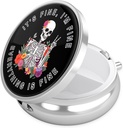 Nipichsha Pill Box, Small Pill Case for Purse & Pocket, Cool Travel Medicineer, Portable Medicine Container Holder to Hold ויטמינים, תרופות, שמן דגים ותוספים, פרח Skull