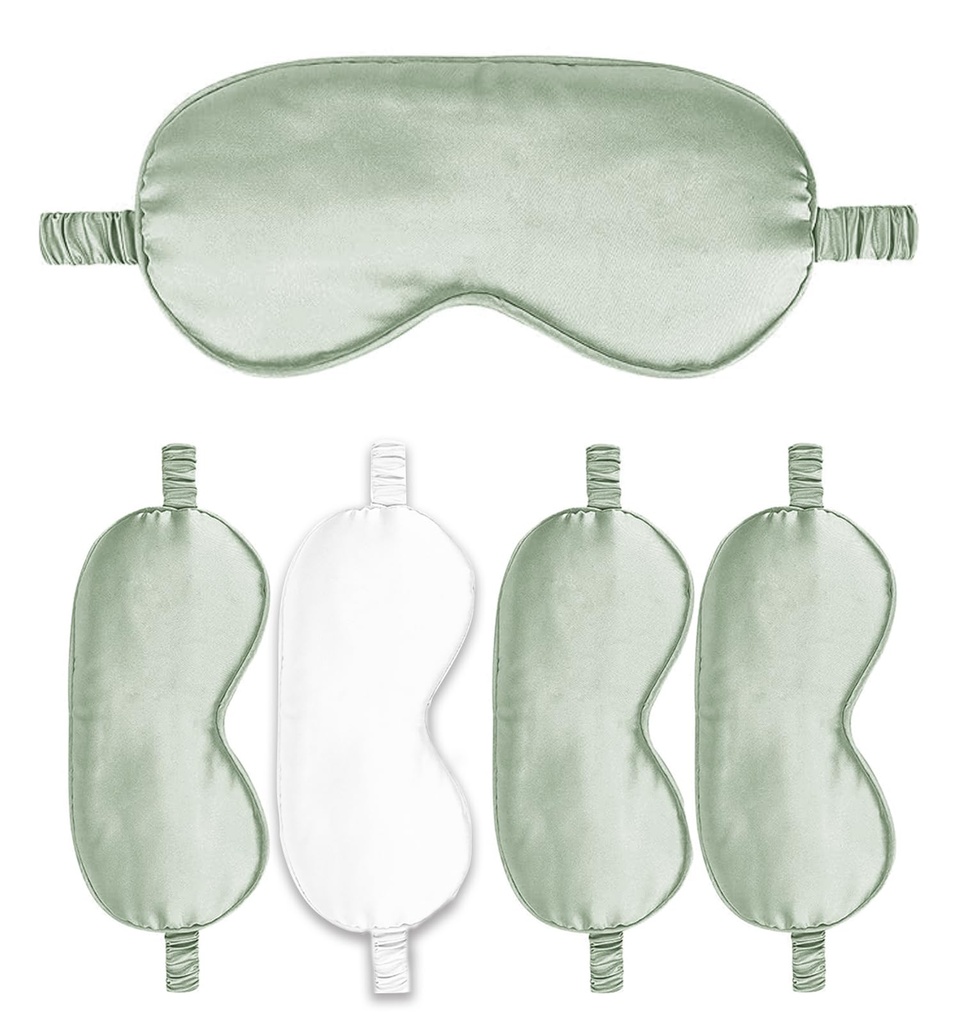 Sleep Masks 5PACK Silk Eyes Cover Satin Eye Mask Silky Blackout Soft Blindfold Sleeping Eyeshades Covers Bridesmaid Gifts