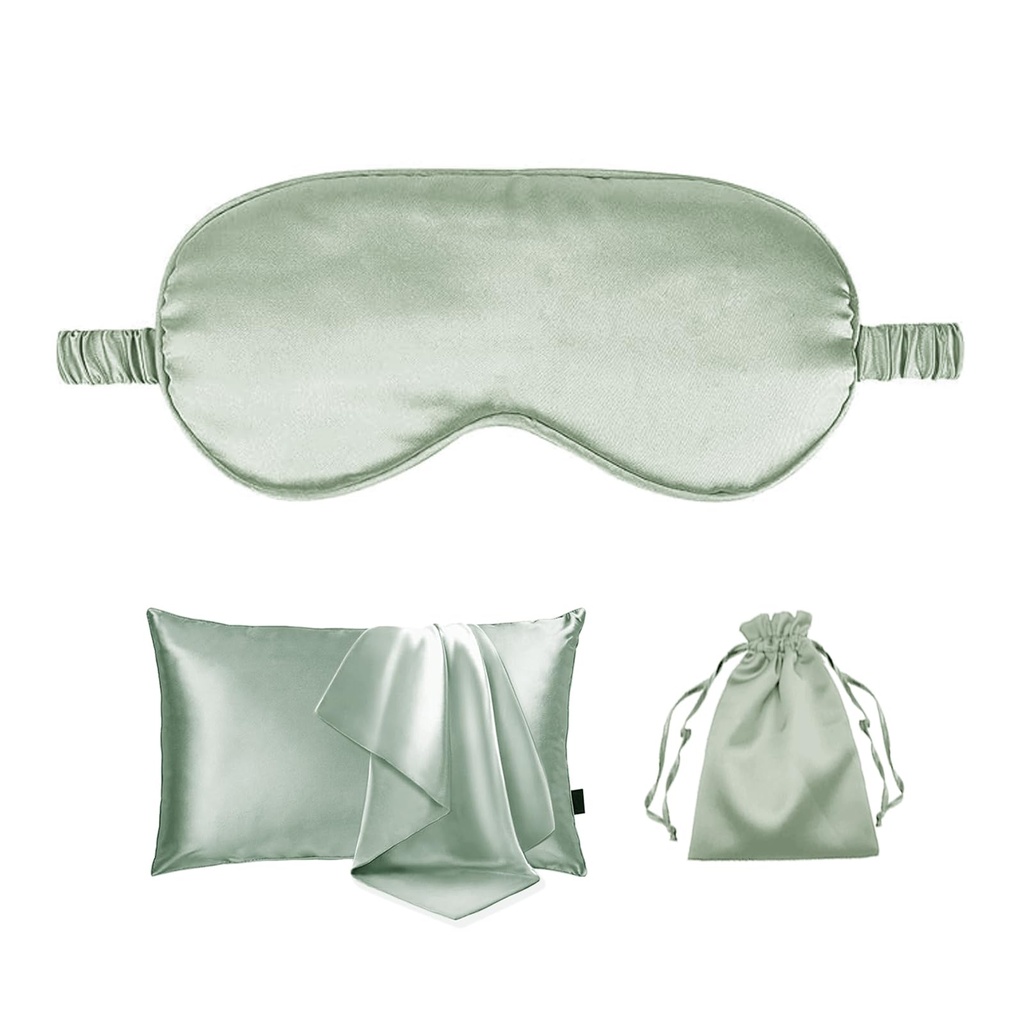 3Pcs Satin Eye Mask Silky Sleep Masks Pillowcase Similar to Silk Pillow Cases Soft and Breathable for Sleeping Gifts