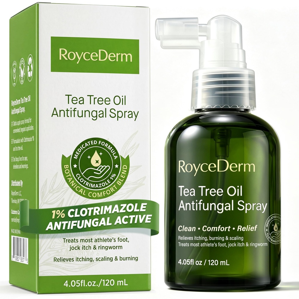 Roycederm Clotrimazole 1% Antifungal Spray for Athlete's Foot, 4.05 fl oz