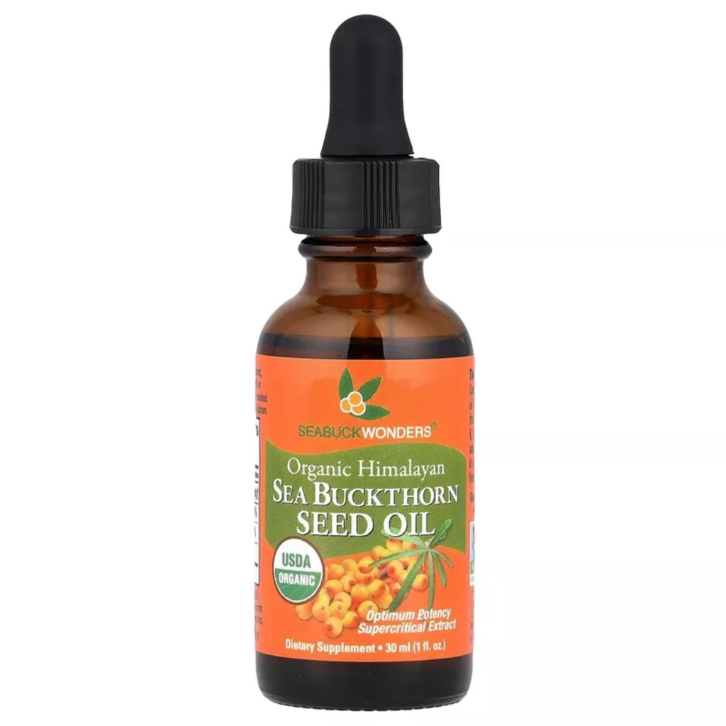 SeabuckWonders Sea Buckthorn Seed Oil,100% מוסמך אורגני, 1 FL OZ