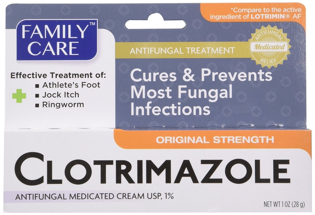 Family Care Clotrimazole Anti Fungal Cream, 1% USP Compare to Lotrimin 1oz mhtCXm, Pack of 5