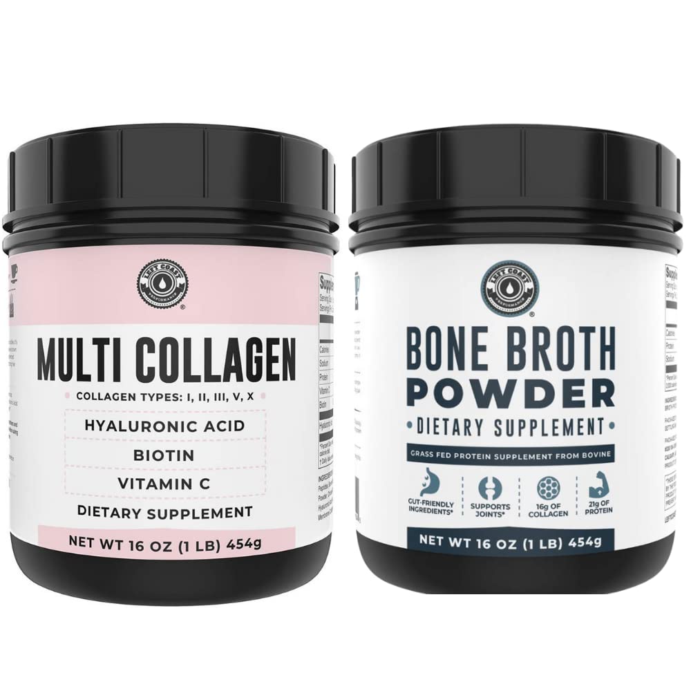 חוף שמאל ביצועים טהור העצם ברות' ו- Multi Collagen אבק עבור משותף, שיער, עור וציפורים תמיכה