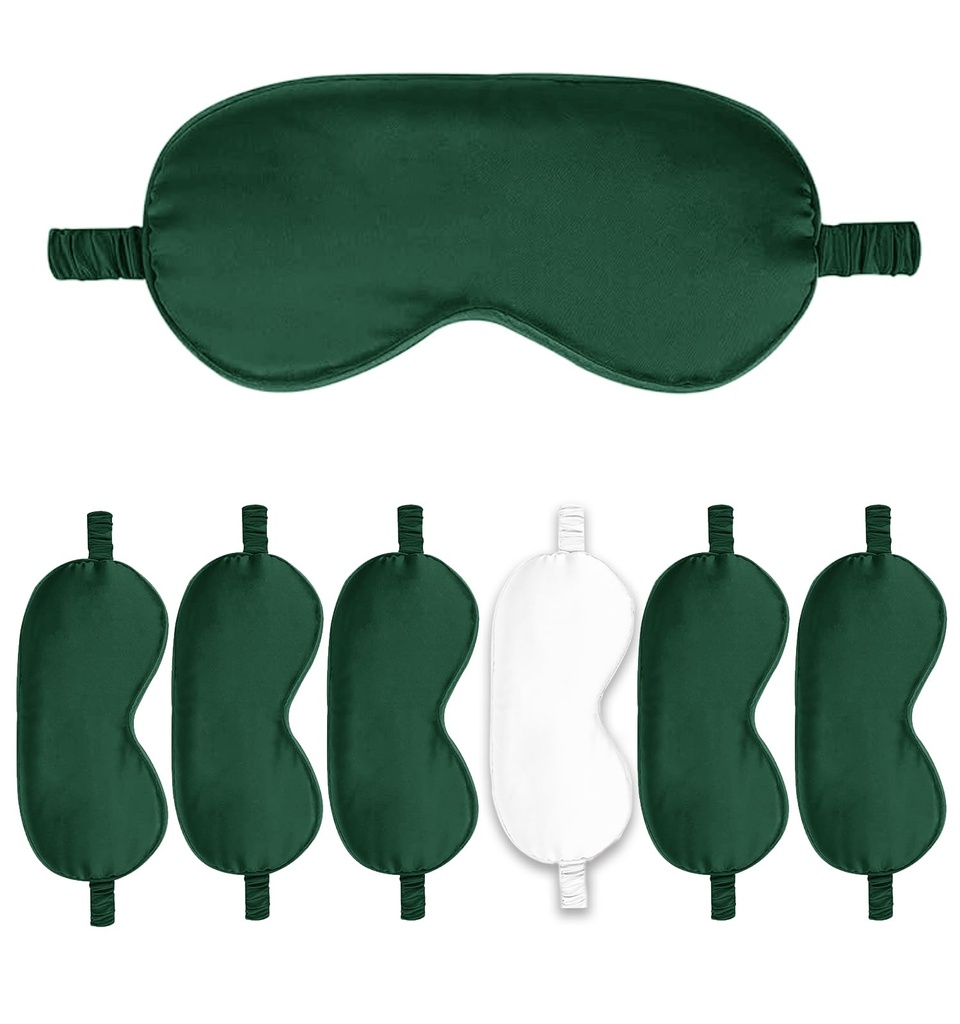 7PACK Satin Eye Mask Silk Sleep Masks Silky Blackout Eyes Covers Sleeping Blindfold Eyeshade Wedding Bridal Gift Travel Naps