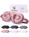 SilkSilky 100% 22 Momme Mulberry Silk Sleep Mask, Pale Mauve