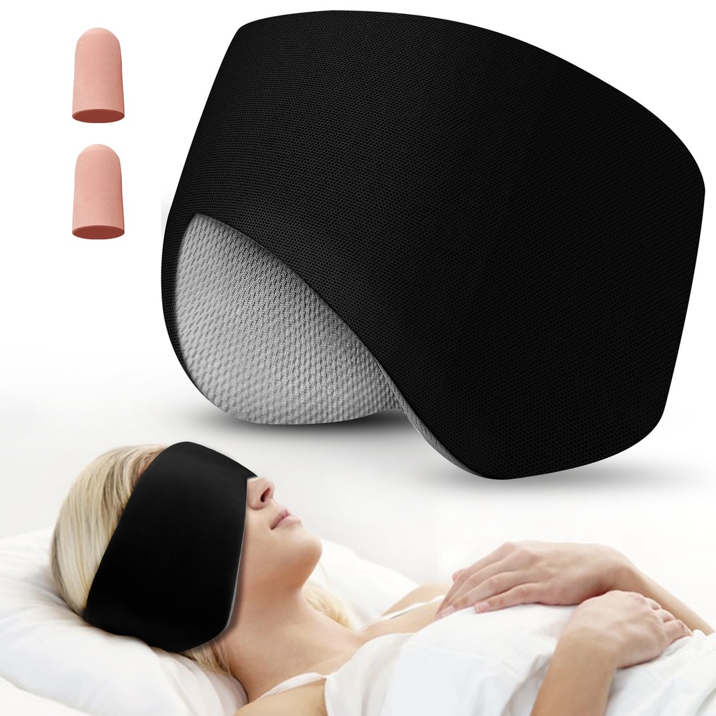 Sleep Mask & Earmuffs for Sleep - 2 in 1 Ear & Eye Mask with Ear Plugs