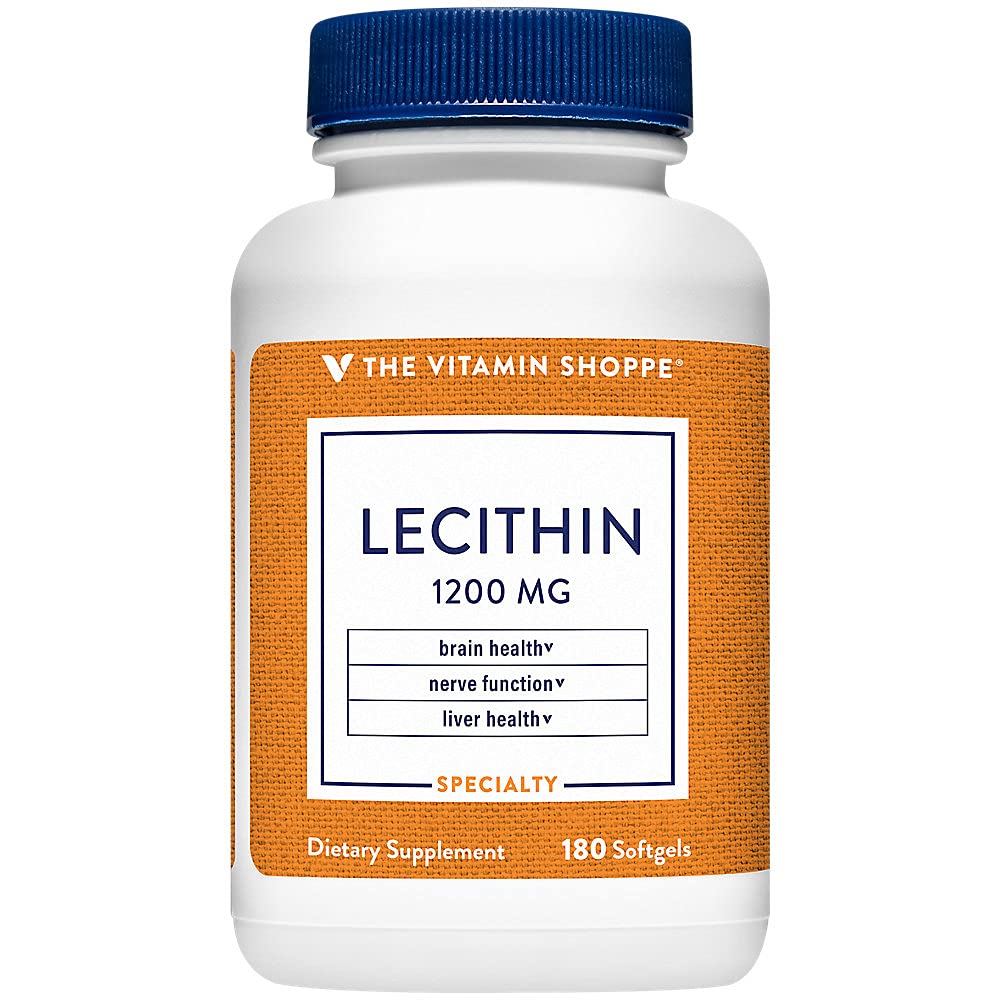 The Vitamin Shoppe Lecithin 1200mg Natural Combination Essential Fatty (180 Softgels)