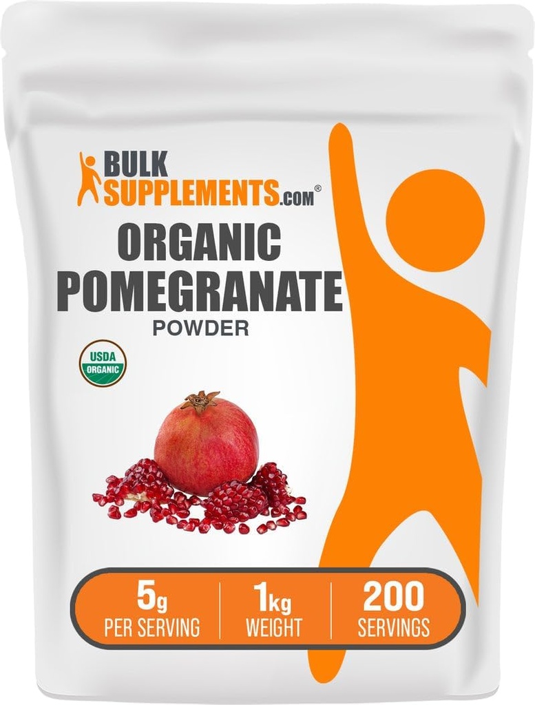 BulkSupplements.com אורגני אבקת Pomegranate - תוסף Pomegranate לתמיכה ב- Immune, Herbal Supplement - Gluten Free, 5g לשרת, 1kg (2.2 lbs) (Pack of 1)