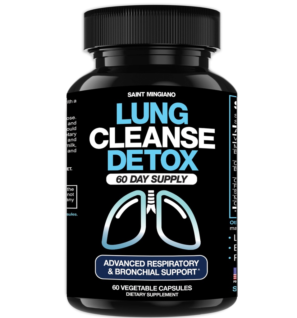 Lung ניקוי Detox, 60 יום ניקוי - תומך בריאות Lung בתוך ברונצ'יאל ו- Respiratory Systems - להפסיק לעשן איידס - Herbal Detox for Lungs