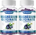 Magnesium Glycinate Gummies 1000 מ"ג עם Magnesium L-Threonate,Chelated Magnesium Potassium תוסף עם VitD, B6, CoQ10, Calcium, Supports for Memory, Calm, Mood - 180mies Blueberrys Blueberry