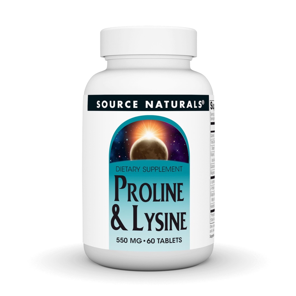 מקור טבעי L-Proline & L-Lysine, 550mg - 60 טבליות