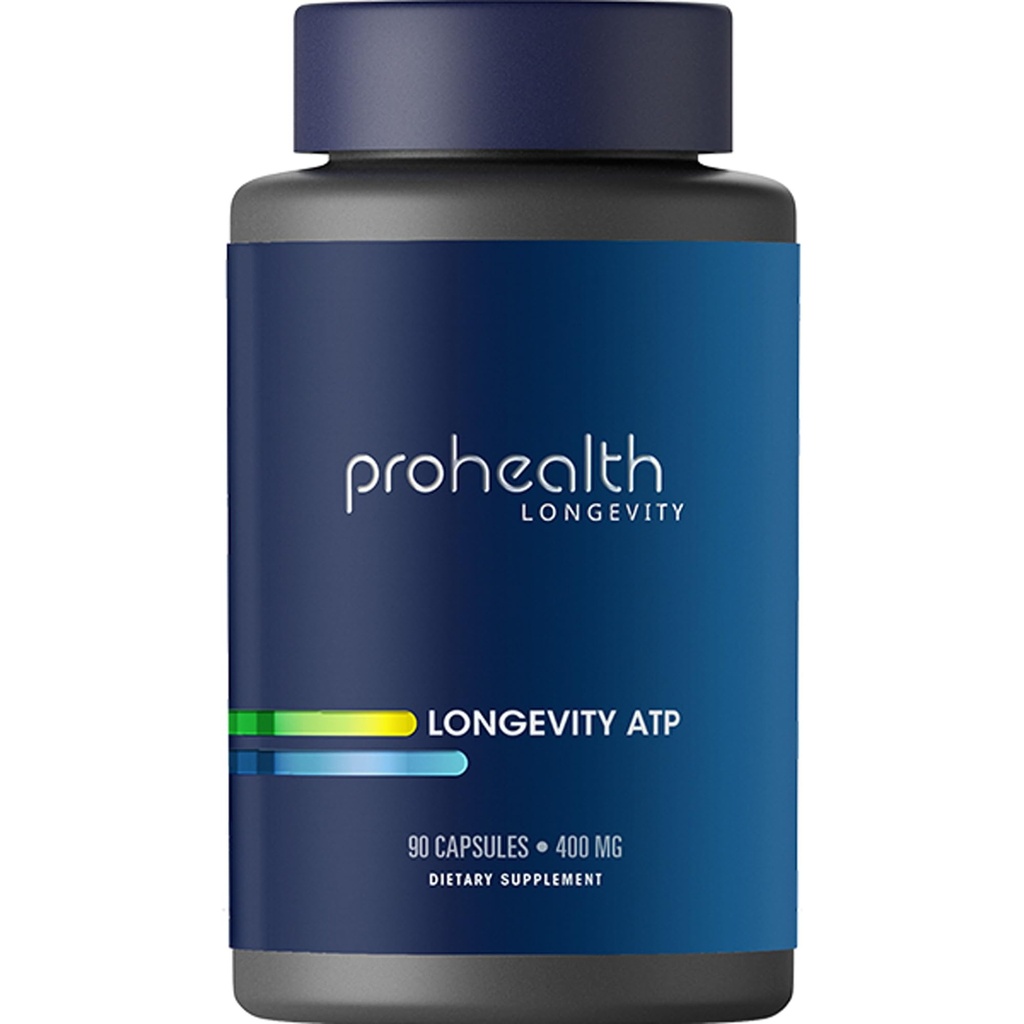 ProHealth Longevity ATP - 400 מ"ג X 90 משרתות, PeakATP פטנטים טהור ATP כדי לשמור על אנרגיה סלולרית, כוח שרירים ותפקוד קוגניטיבי, תומך בריאות הלב ו- Metabolic Efficiency