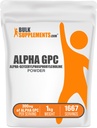 BulkSupplements.com Alpha GPC אבקת - תוספי כולסטרול, Alpha GPC 300 מ"ג - Unflavored & Gluten Free, 600 מ"ג לשרת, 1kg (2.2 lbs) (Pack of 1)