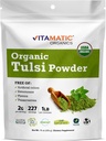 Vitamatic Certified USDA אורגני Tulsi (Holy Beck) אבקת 1 פאונד (16 Ounces) - התאמת Herb ללחץ, Immunity & Total Wellness