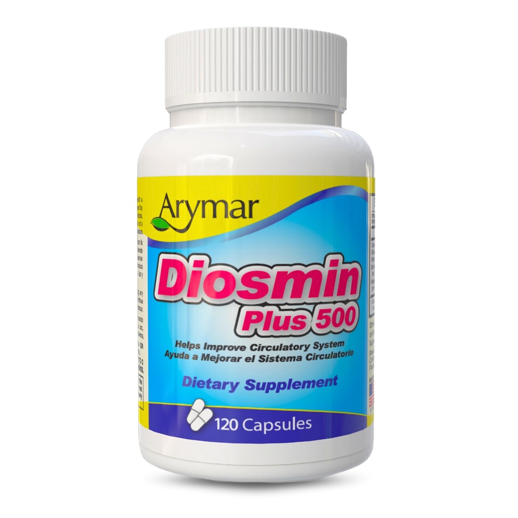 Arymar Diosmin Plus 500 - תמיכה במערכת אזורית, 500 מ"ג, 120 קפסולות