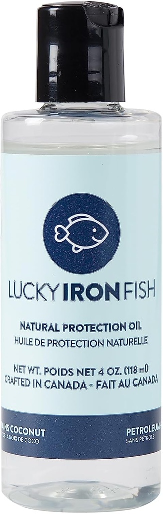 Lucky Iron Life ® Natural Protection Oil, 4oz - החל מדג הברזל של המזל שלך או עלון כדי לשמור, להגן ולמנוע רפיח - טבעוני, מיוצר עם שמן קוקוס טהור לימון