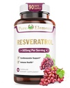Resveratrol 1450 מ"ג נוסף כוח פורמולה כדי לקדם את העור הטוב יותר ואת האינטימיות עם תמצית תה ירוק, Grape Seed Extractd Extractd, Red Wine Extract and Others 90 Days Supply
