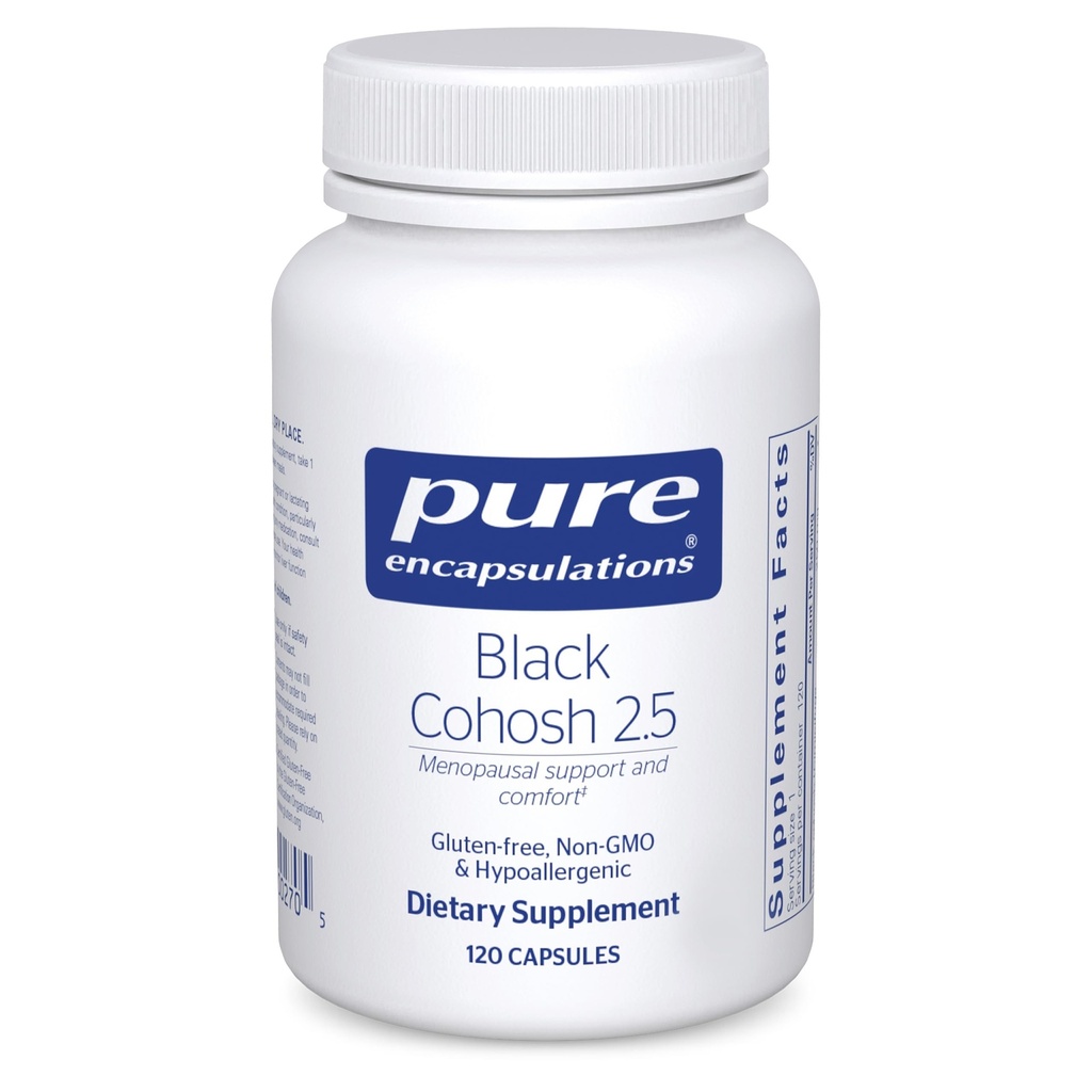 Pure Encapsulations Black Cohosh 2.5 | תוסף Hypoallergenic להציע תמיכה במהלך Menopause *