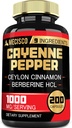 קייאן פפר קפסולות עם Turmeric Curcumin Root, Berberine HCl, Ceylon Cinnamon Bark & More - 200 קפסולות - תמיכה בבריאות העיכול, מערכת החיסון וגוף איזון