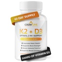 ויטמין D3 5000 IU עם ויטמין K2 (MK7) תוסף - Premium Immune, Heart & Bone Health כמוסות - ויטמין K2 D3 מורכב עם 5000 IU של ויטמין D3 ו 90 mcg של ויטמין K2 mk7-60 Count