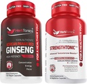 Herbtonics Panax Red גינזנג ו-Powertonic טסטוסטרון Booster עבור גברים Bundle