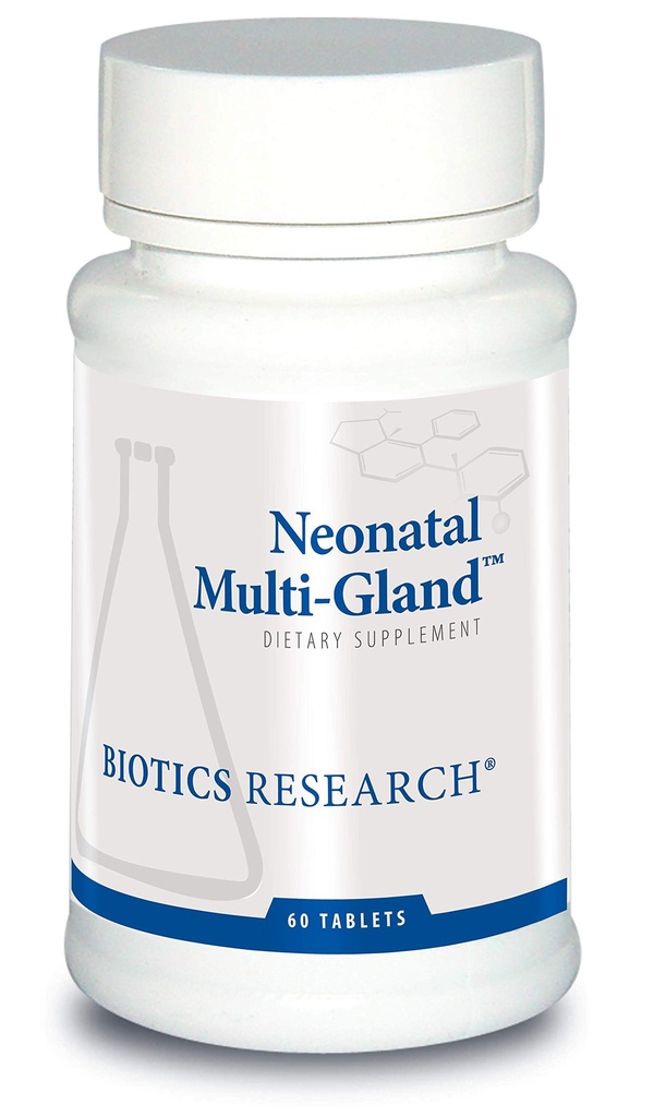 Biotics Research Neonatal Multi-GlandTM מעורב איברים ו- Glandular Concentrates, Broad Spectrum Therapy, Spleen, Heart, Pancreas, Kidney, Brain Liver, Adrenal, Thymus, Pituitary או Hypothalamus 60 Tabs