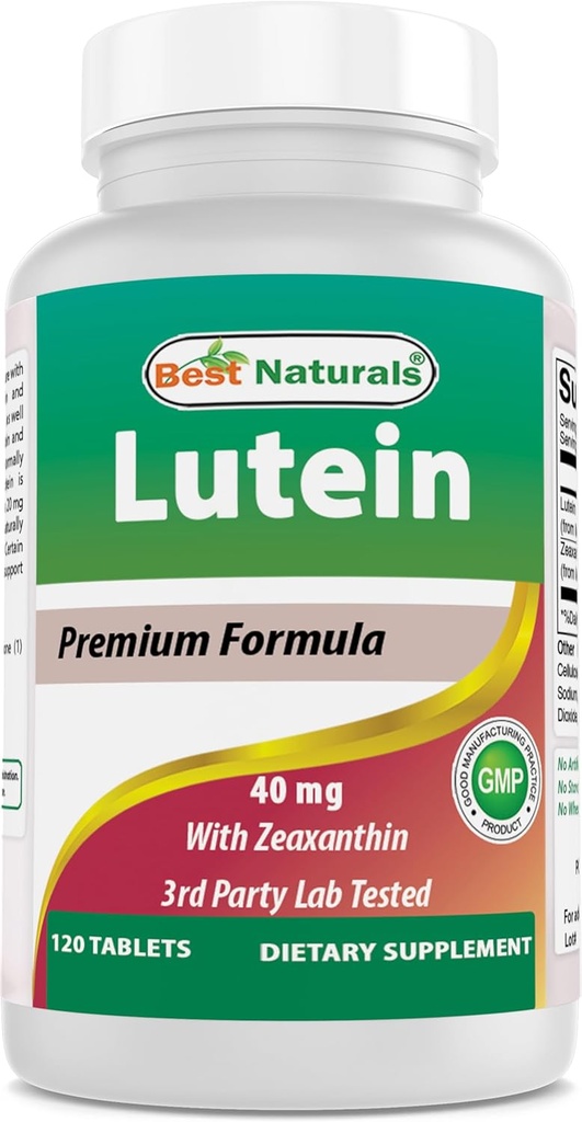 Best Naturals Lutein 40 מ"ג עם Zeaxanthin- 120 טבליות