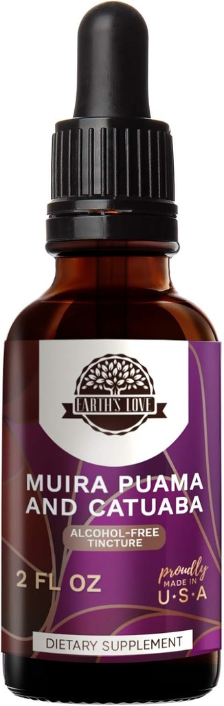אהבת כדור הארץ - Muira Puama ו Catuaba אלכוהול-Free Herbal Extracting Tincture, Super-Concentrated (Ptychopetalum Olacoides ו Trichilia Catigua, Erythroxylum vacciniifolium) Dried Herbs (2 Fl Oz)