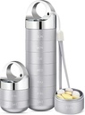 Zannaki Metal Travel Pill מארגנת, Portable Waterהוכחות שבועיות Pill Box, גדול אלומיניום Alloy Pill Caseer, BPA חינם 7 Day Daily Medicine ארגן הולדר עבור ויטמין, שמן דגים, תוסף שמן,