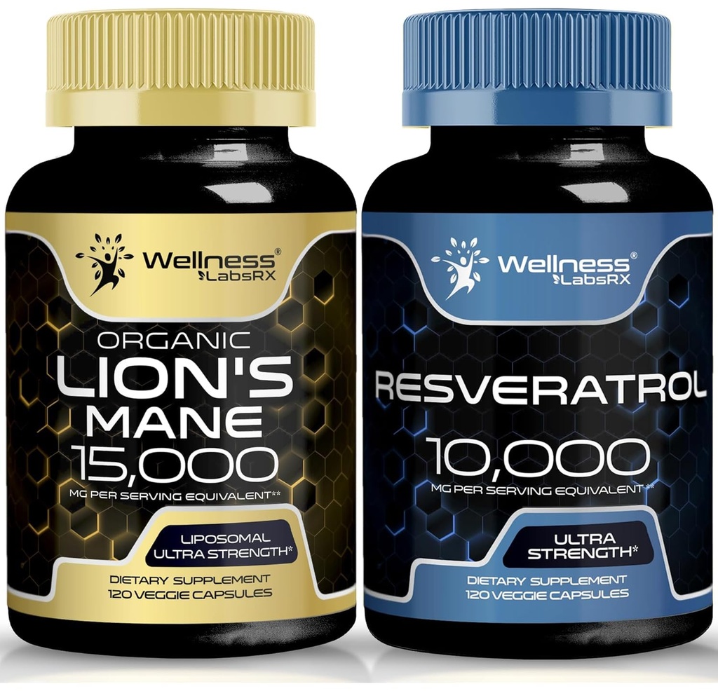 OD LABSRX Resveratrol קפסולות 10000 - Lions Mane תוספי קפסולות