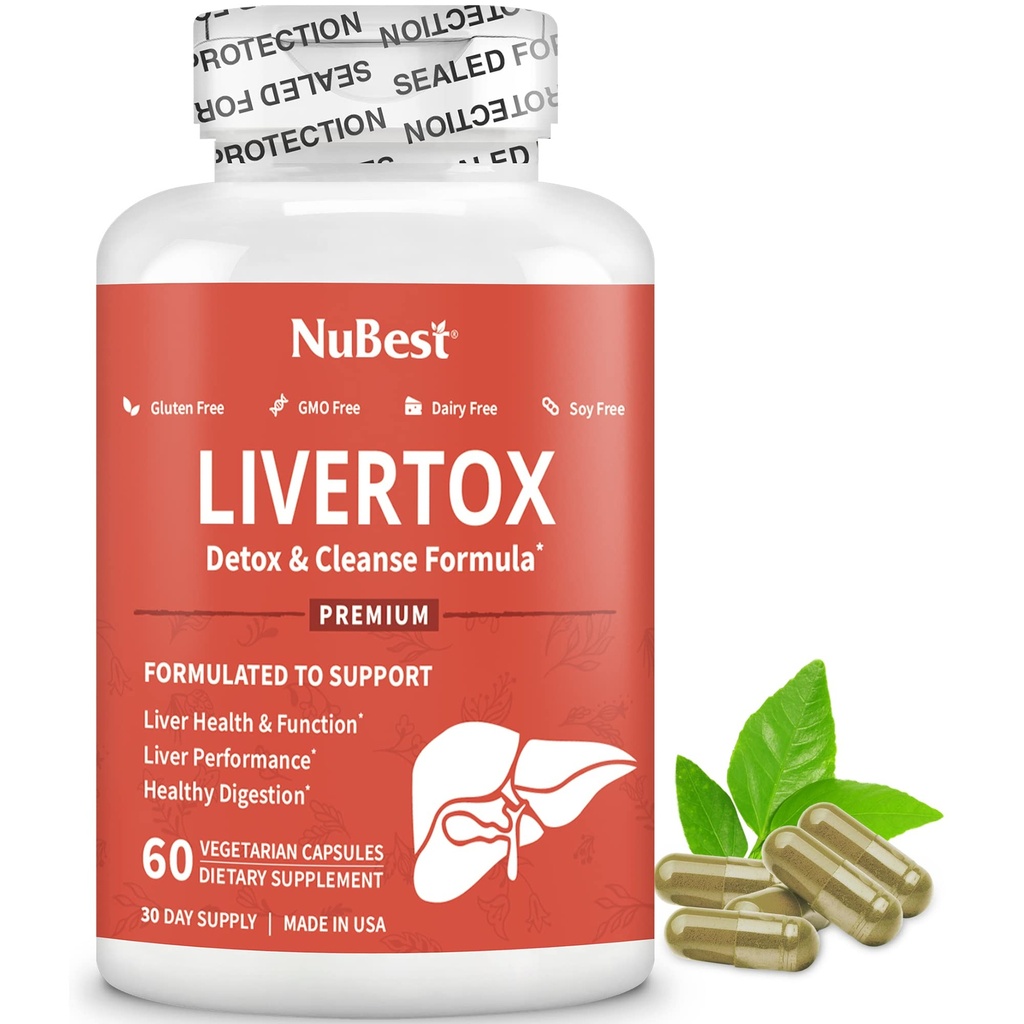 LiverTox - Advanced Liver Detox & ניקוי פורמולה - Herbal Liver Support with Milk Thistle, Turmeric, Artichoke, Dandelion, Beet & Zinc Helps Liver Function & Digestion | 60 קפסולות טבעוניות