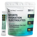 Dr. Berg Sports hydrotion פוליטס אבקת w / More Salt (Pink ההימלאיה) - 30 Keto Electrolytes אבקת Packets w/a Delicious Salty Raspberry & Lemon Flavor - כולל 1,000 מ"ג של Potassium