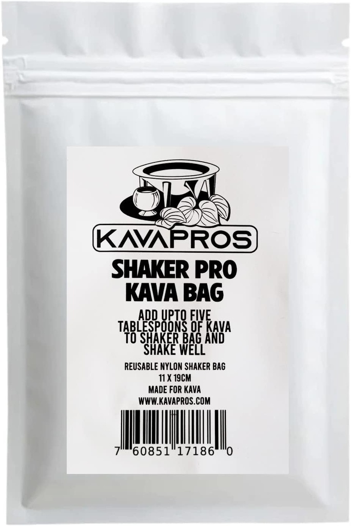Kava Pros Shaker Pro Bag Reusable Kava-Kava Shake & Drink Grage ניילון 11 x19CM
