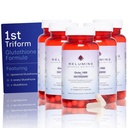Relumins L Glutathione תוסף מורכב - מופחת Glutathione 1000 מ"ג עם Alpha Lipoic Acid & Rose HIPS קפסולות עבור Nourished & Smoother Skin, 60 Caps x 5 בקבוקים