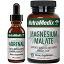 NutraMedix Energy Support Bundle - כולל טיפות נוזלי התמיכה של האנרגיה Adrenal ו Magnesium Malate קפסולות עבור אנרגיה ואתלטיקה תמיכה - No Caffeine - 2Piece