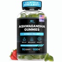 EFFECTIVE NUTRA Ashwagandha Gummies 1500mg | Stress Relief, Immune Support, Calm Mood, Energy | Natural Bre Flavor | 45-Day Supply, Gluten-Free, non-GMO | תוספת לגברים ונשים (90ct)